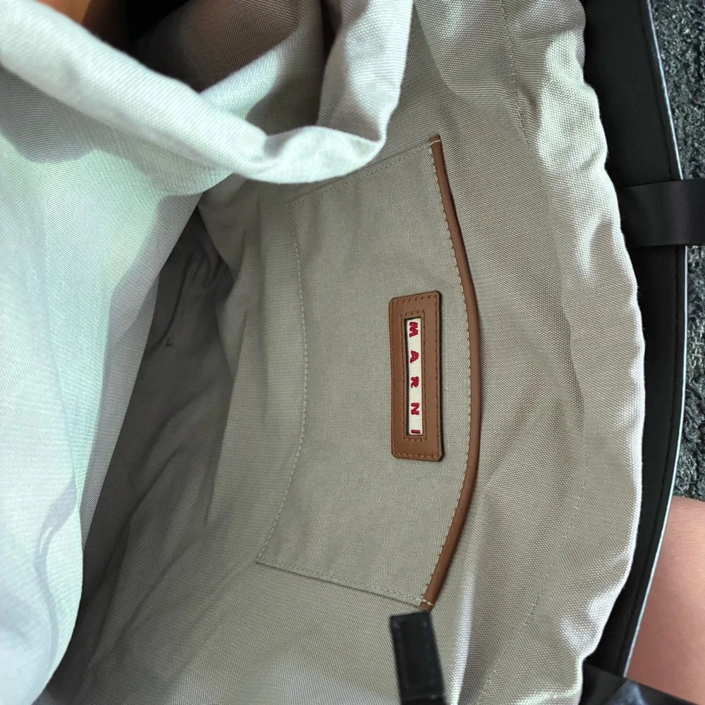 Marni Museo Brown and Black Tote Bag large men’s women’s unisex leather
